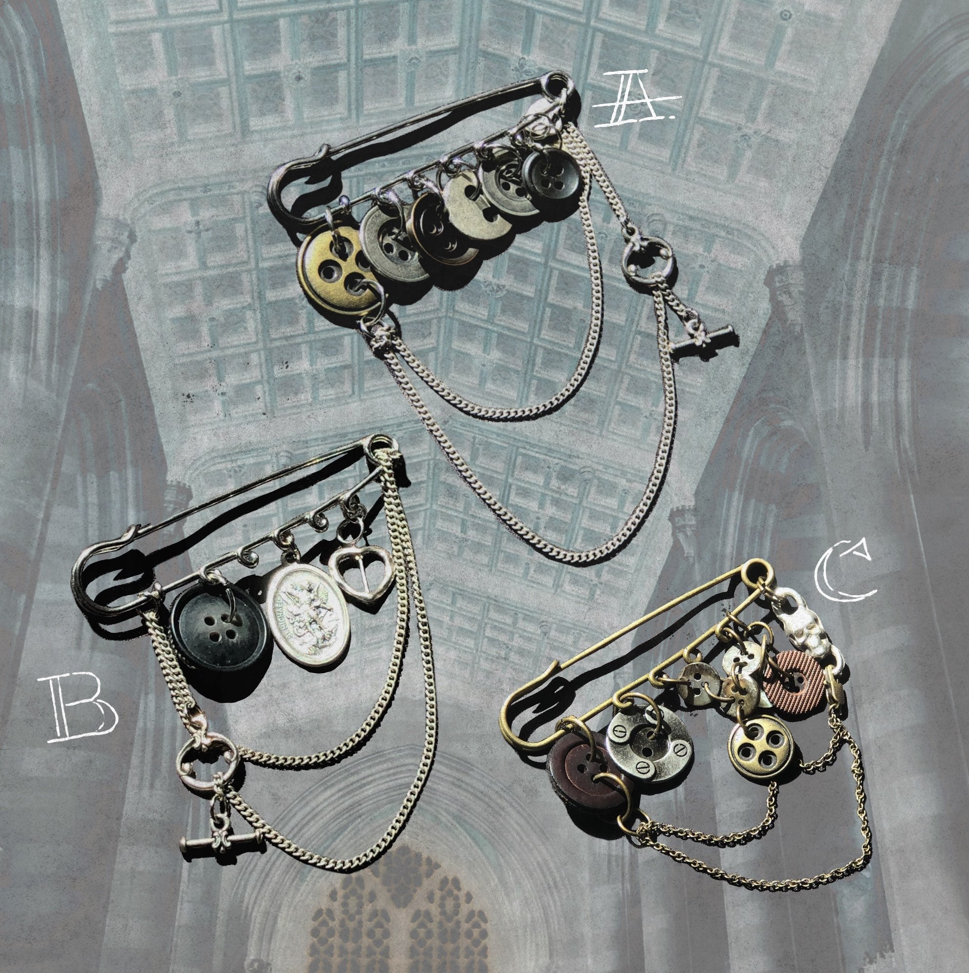Safety Pin Brooch